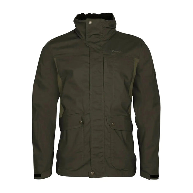 pinewood-jacke-finnveden-trail-hybrid-dark-olive-earth-brown-ansicht-1