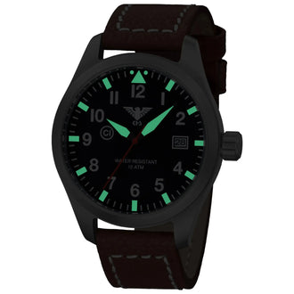 Armbanduhr Airleader Steel Büffellederband