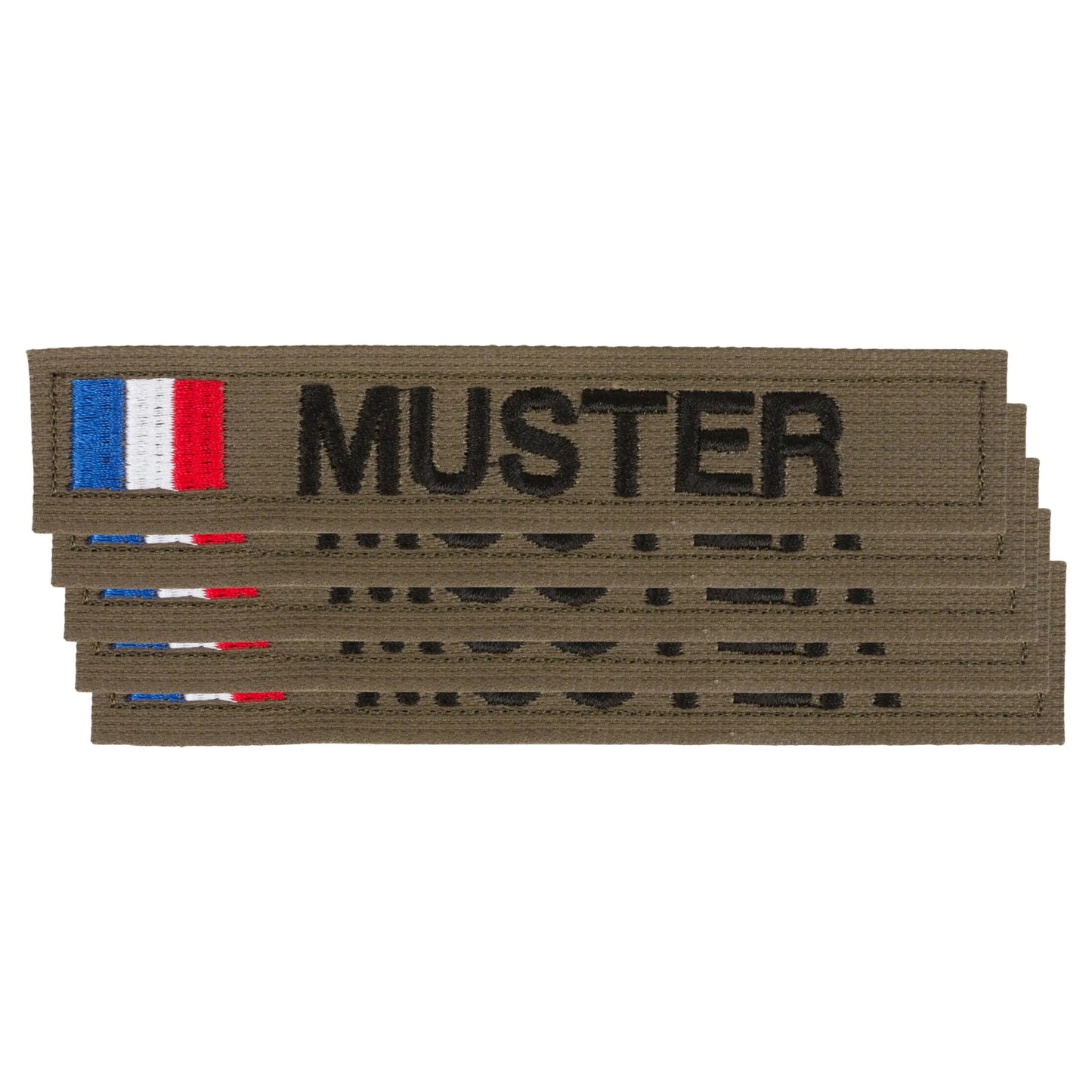 Namensbänder 5er Set mit Flagge Oliv