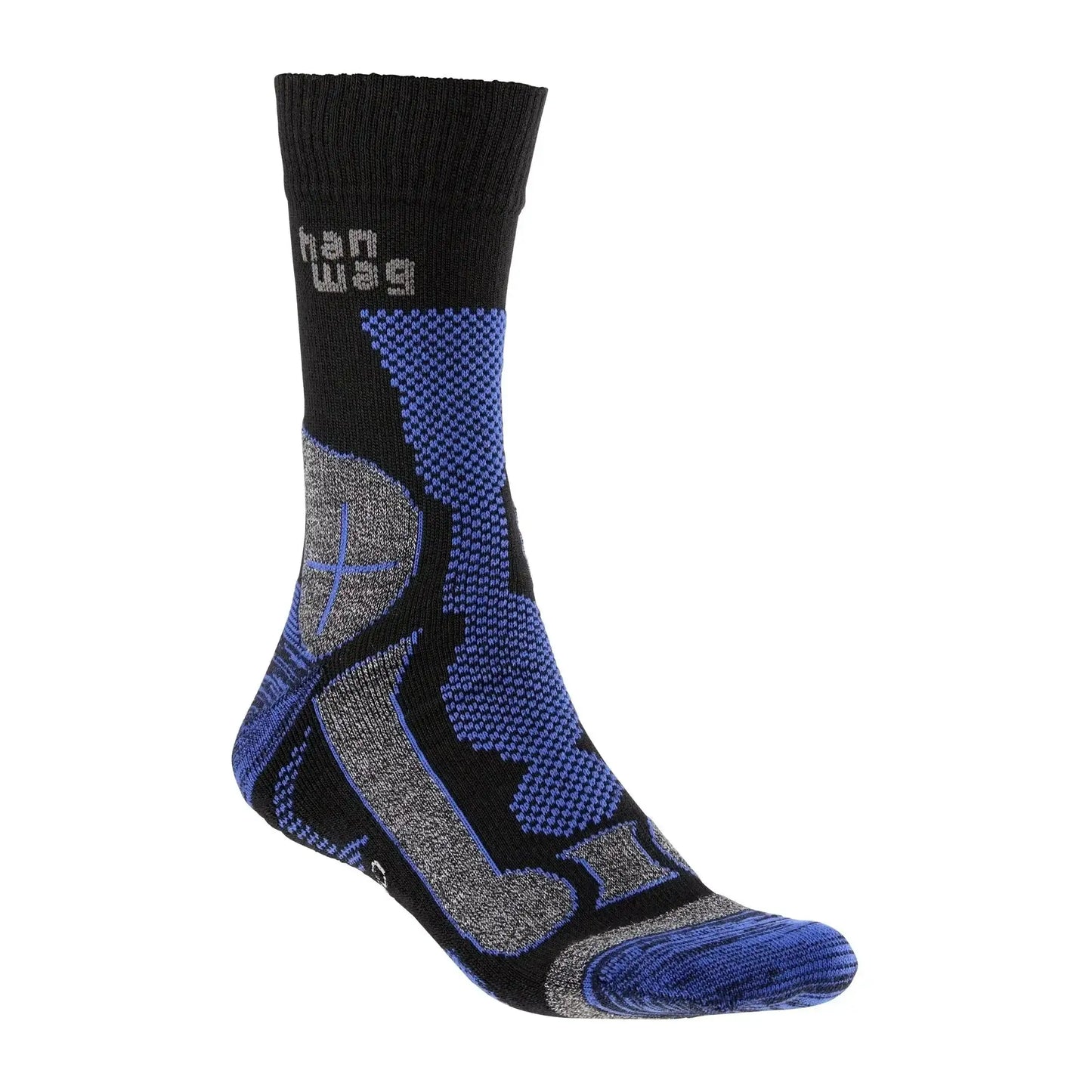 hanwag-socken-merino-trek-schwarz-royal-blue-ansicht-1