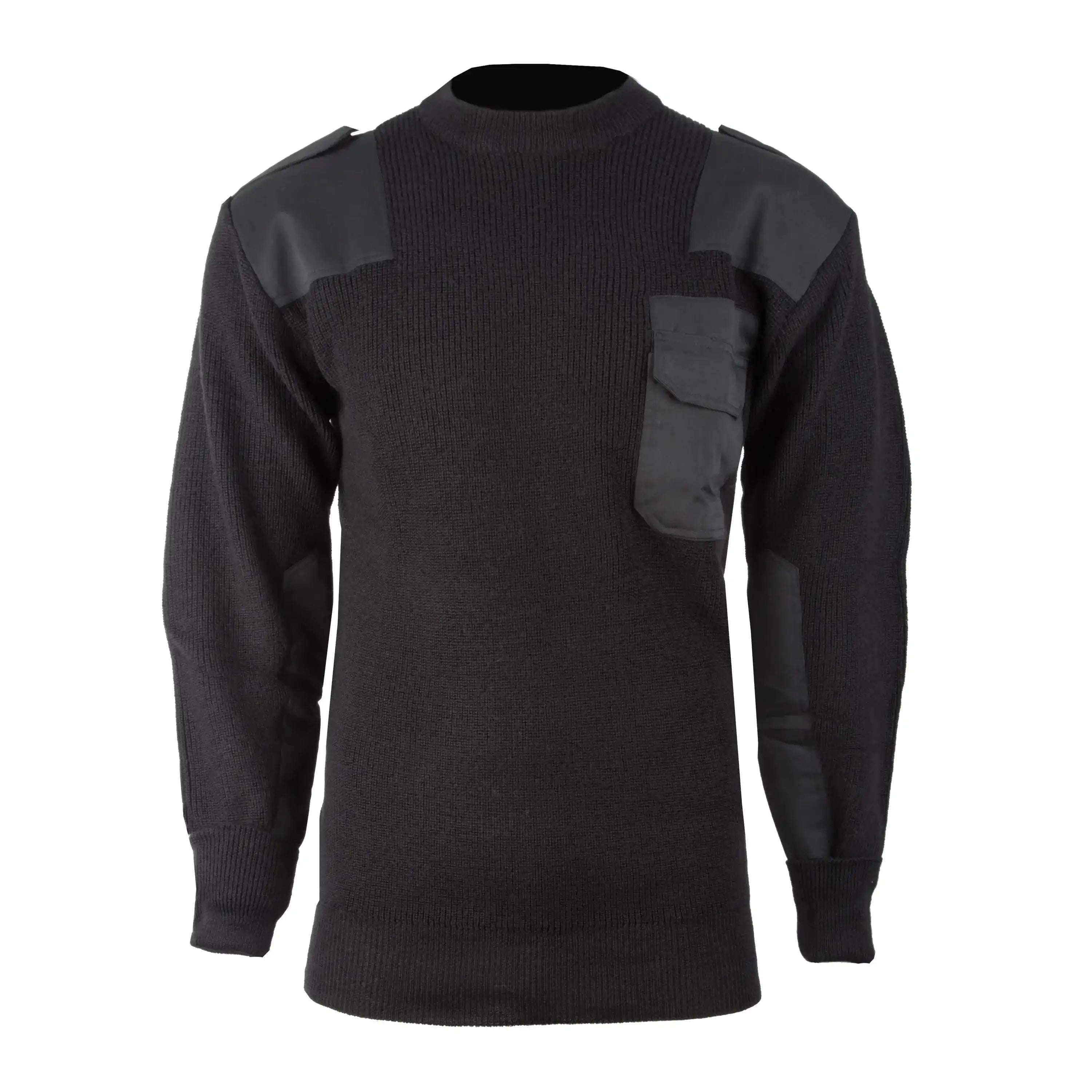 Klassischer Mil-Tec Bundeswehr Pullover – Wollmix Mit Verstärkten Ellbogen & Schultern – Unifarben Für Herren