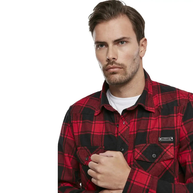 brandit-hemd-check-shirt-schwarz-grau-ansicht-7