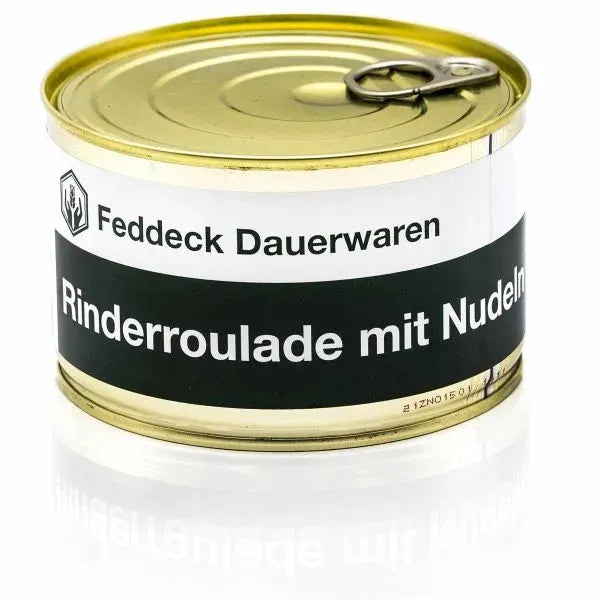 Feddeck Dauerwaren Fertiggericht Dose Rinderroulade mit Nudeln 400 g - ASMC
