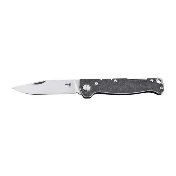 Taschenmesser Atlas Backlock Clippoint silberfarben
