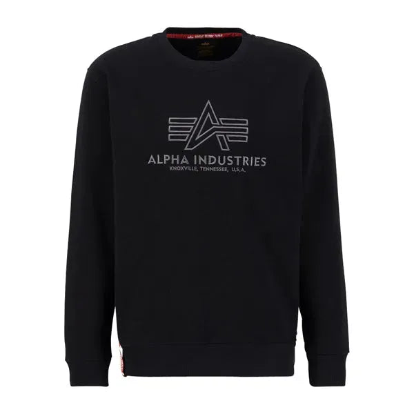 Basic Sweater Embroidery schwarz gun metal