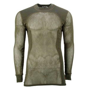 Aclima Aclima Pullover Woolnet Crew Neck olive night - ASMC