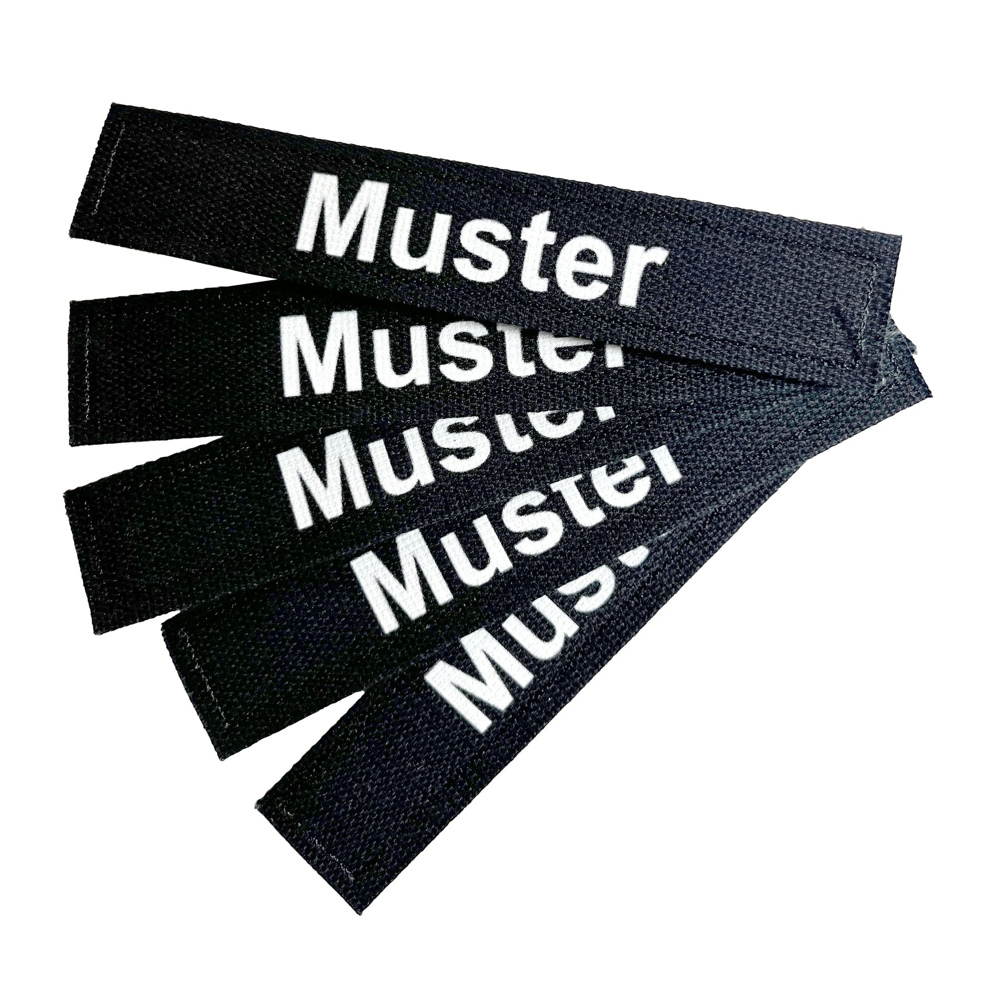 Namensbänder 5er Set ohne Flagge Schwarz | gedruckt auf Textil