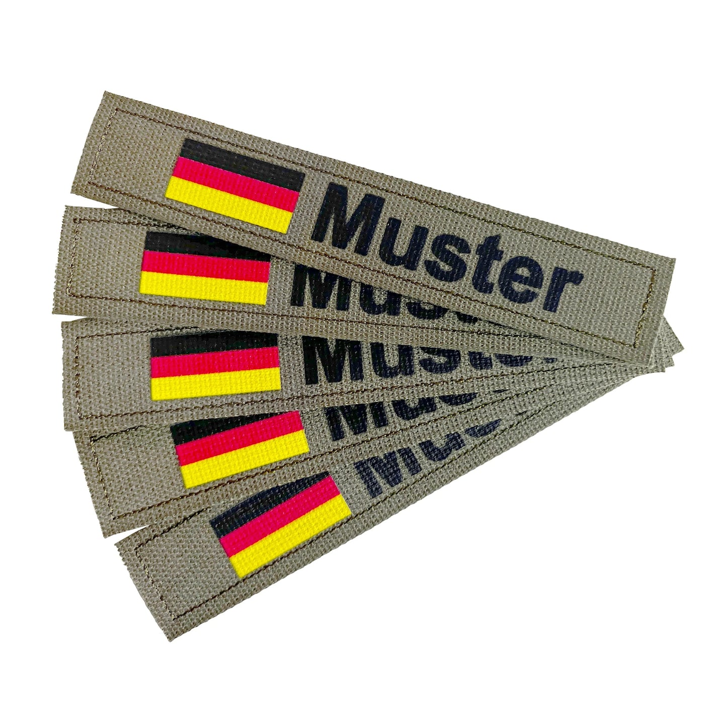 Namensbänder 5er Set mit Flagge Oliv