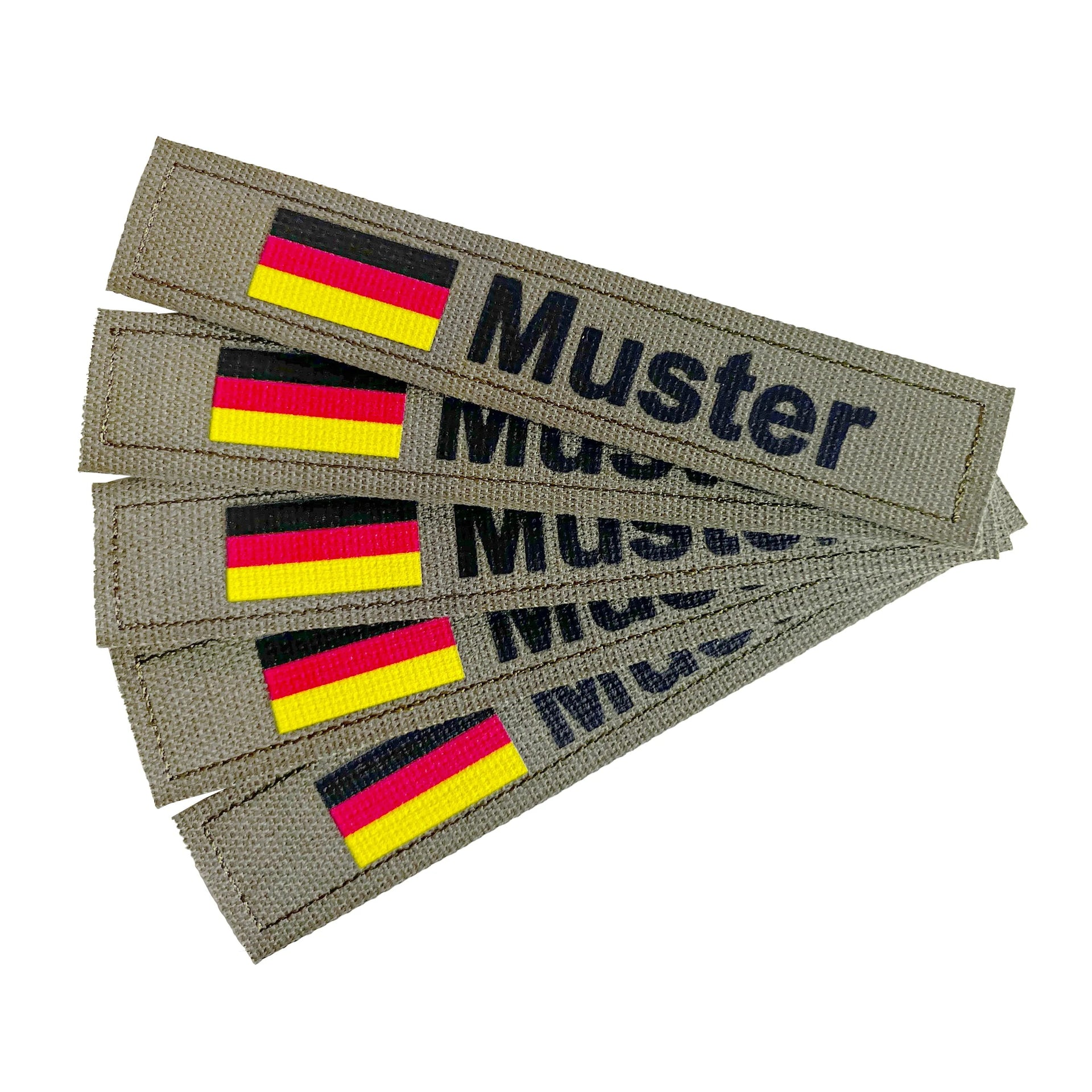 Namensbänder 5er Set mit Flagge Oliv