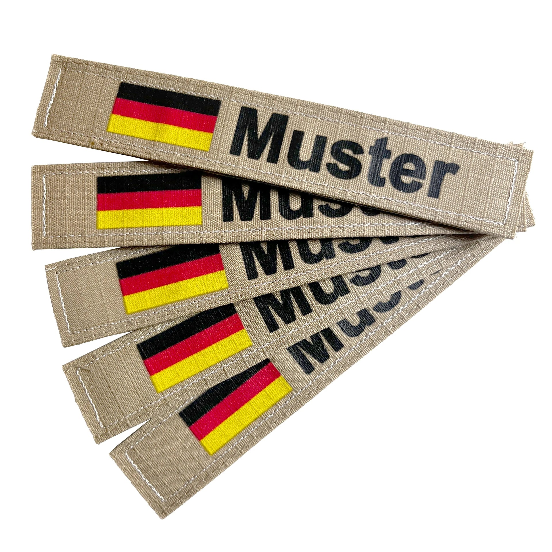 Namensbänder 5er Set mit Flagge Khaki