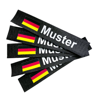 Namensbänder 5er Set mit Flagge Schwarz