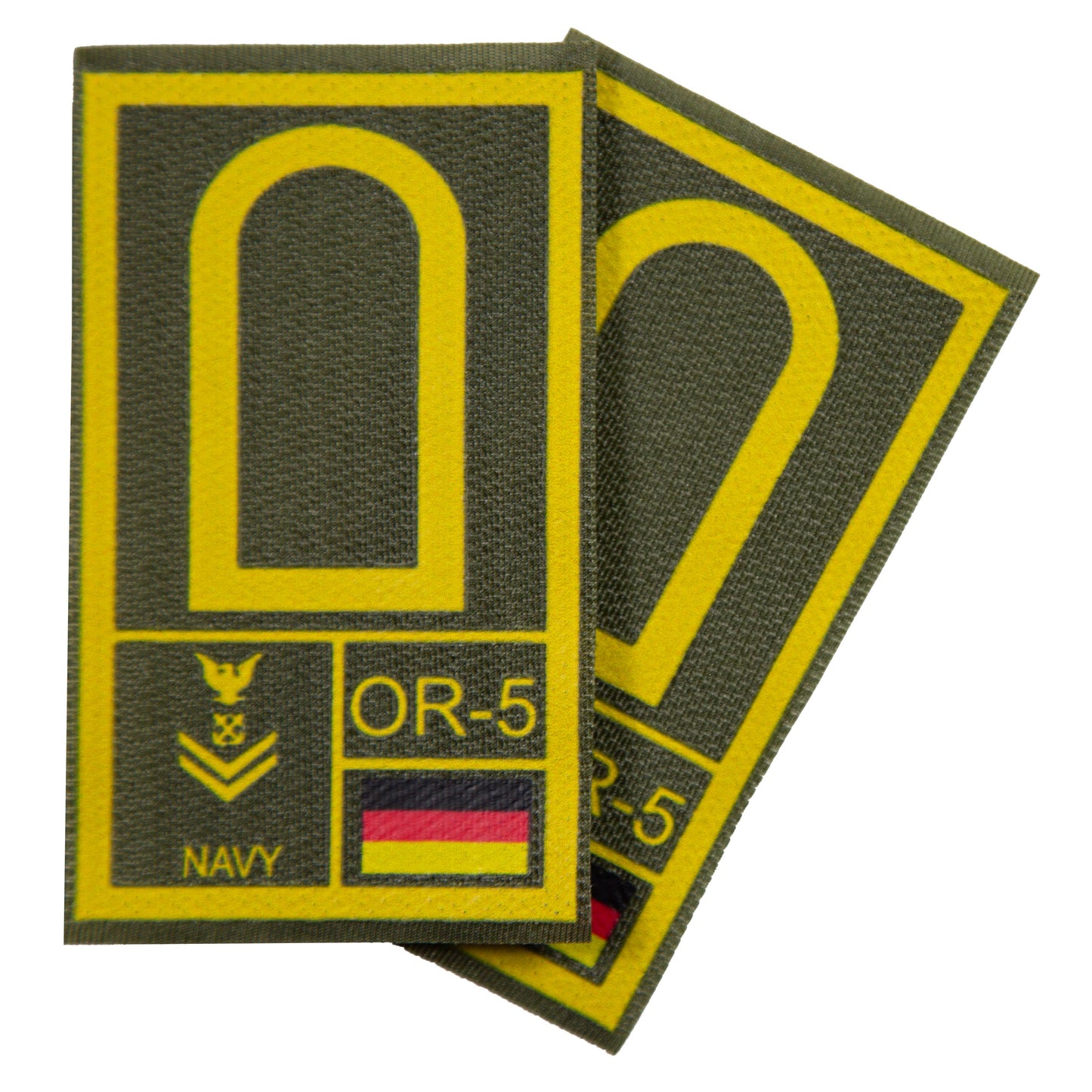 BW Rangabzeichen International bedruckt Marine Klett für KBS SK Gelbgold