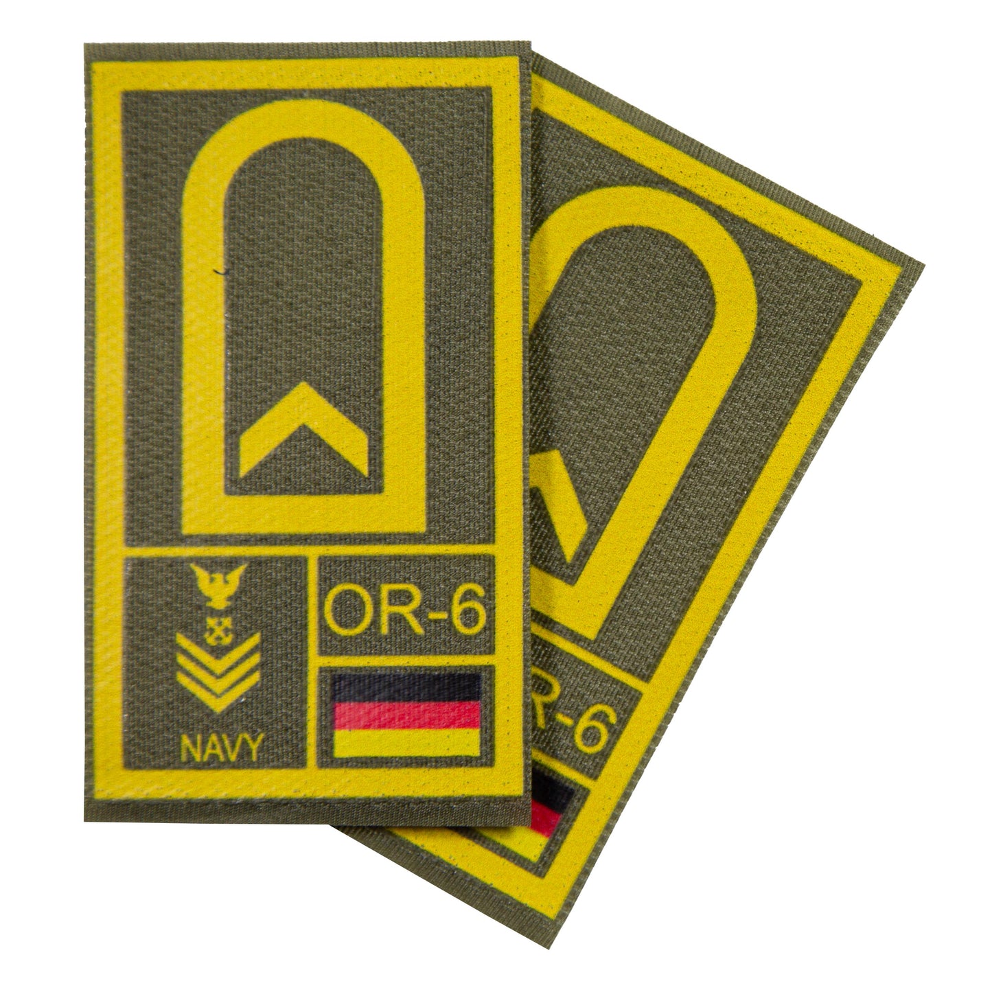 BW Rangabzeichen International bedruckt Marine Klett für KBS SK Gelbgold