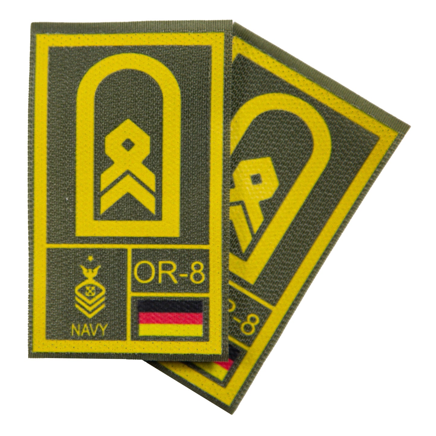 BW Rangabzeichen International bedruckt Marine Klett für KBS SK Gelbgold