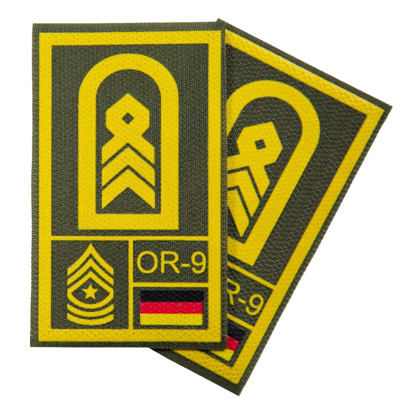 BW Rangabzeichen International bedruckt Marine Klett für KBS SK Gelbgold