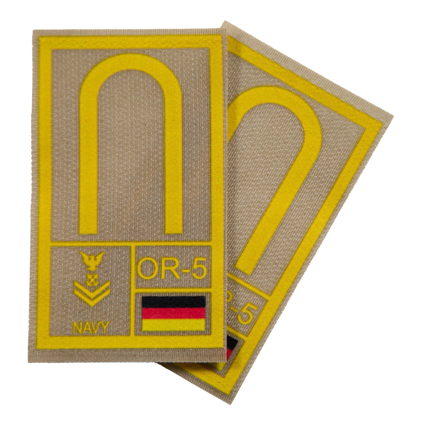 BW Rangabzeichen International bedruckt Marine Klett für KBS SK Gelbgold