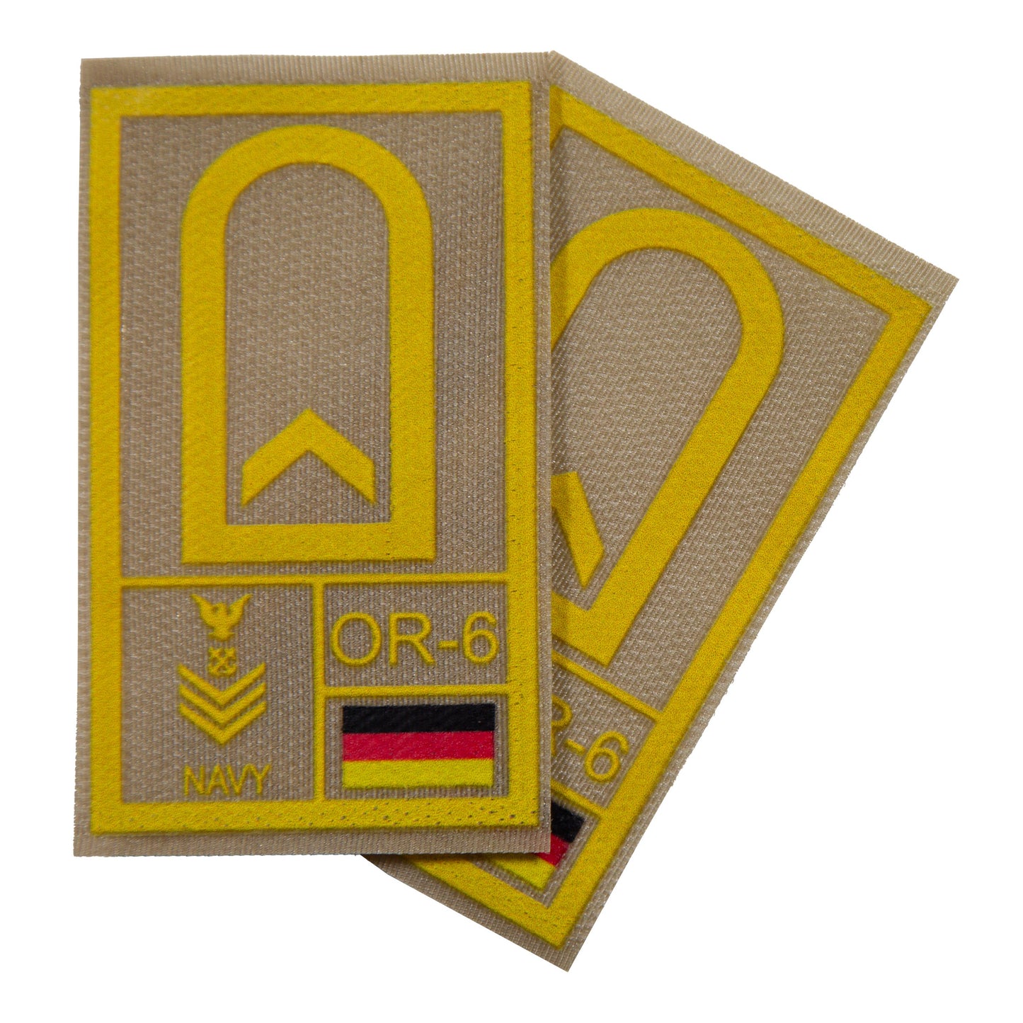 BW Rangabzeichen International bedruckt Marine Klett für KBS SK Gelbgold