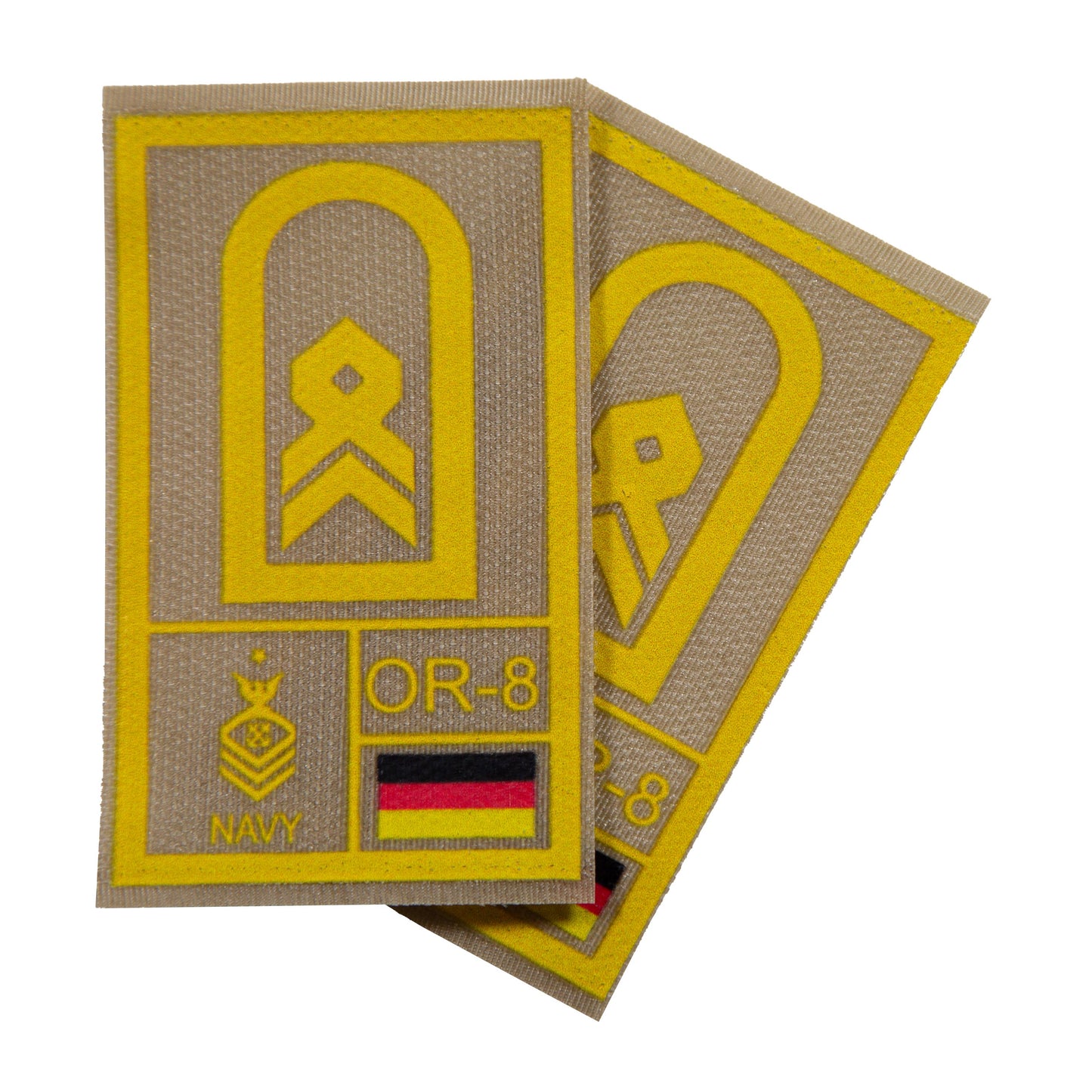 BW Rangabzeichen International bedruckt Marine Klett für KBS SK Gelbgold