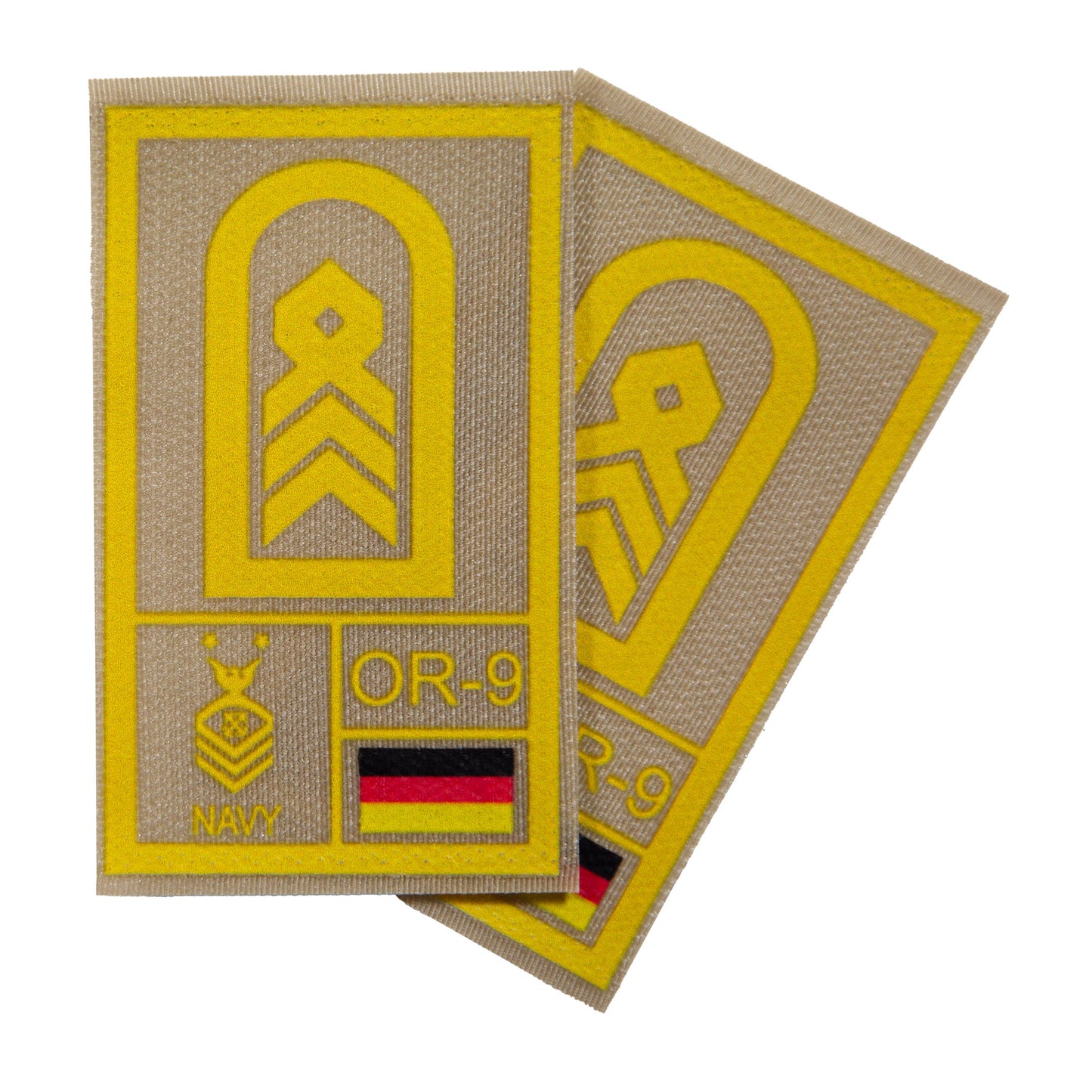 BW Rangabzeichen International bedruckt Marine Klett für KBS SK Gelbgold