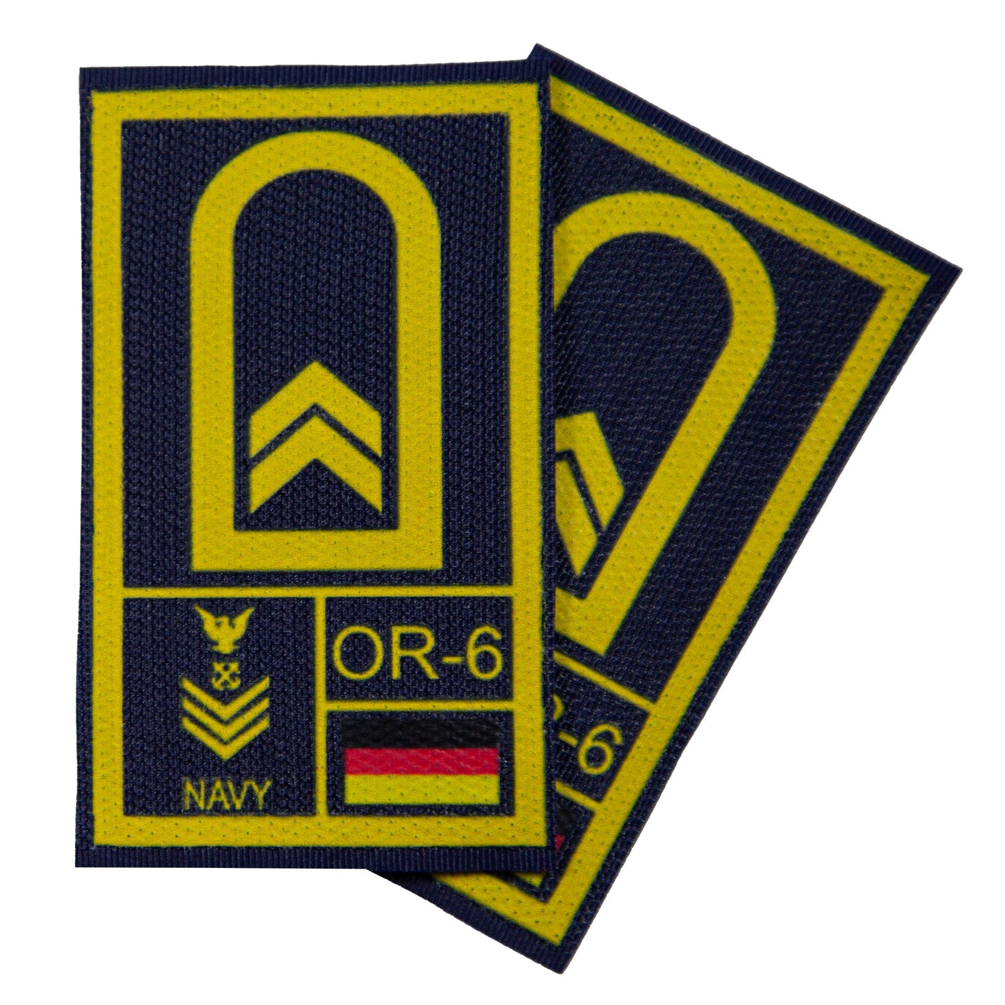 BW Rangabzeichen International bedruckt Marine Klett für KBS SK Gelbgold