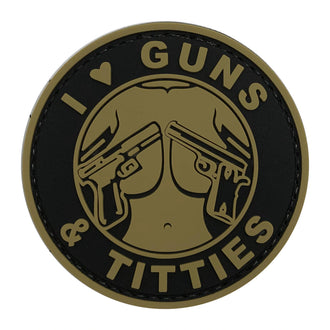 3D Patch I love Guns and Titties