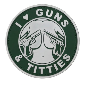 3D Patch I love Guns and Titties