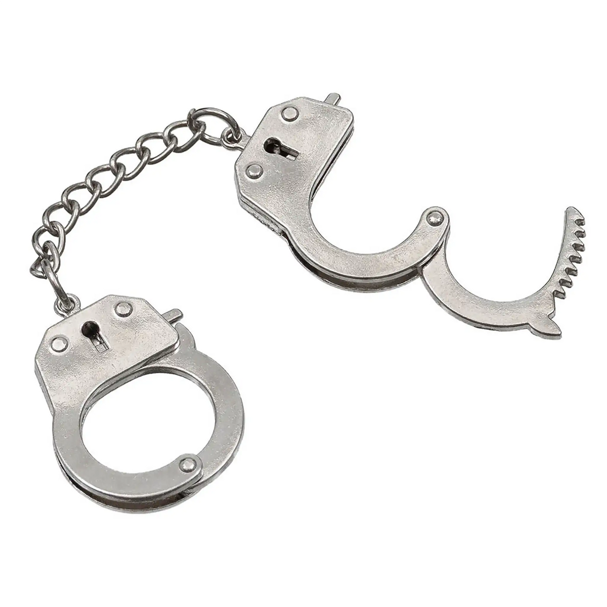 MFH Schlüsselanhänger Handschellen silber 12 Stück - ASMC