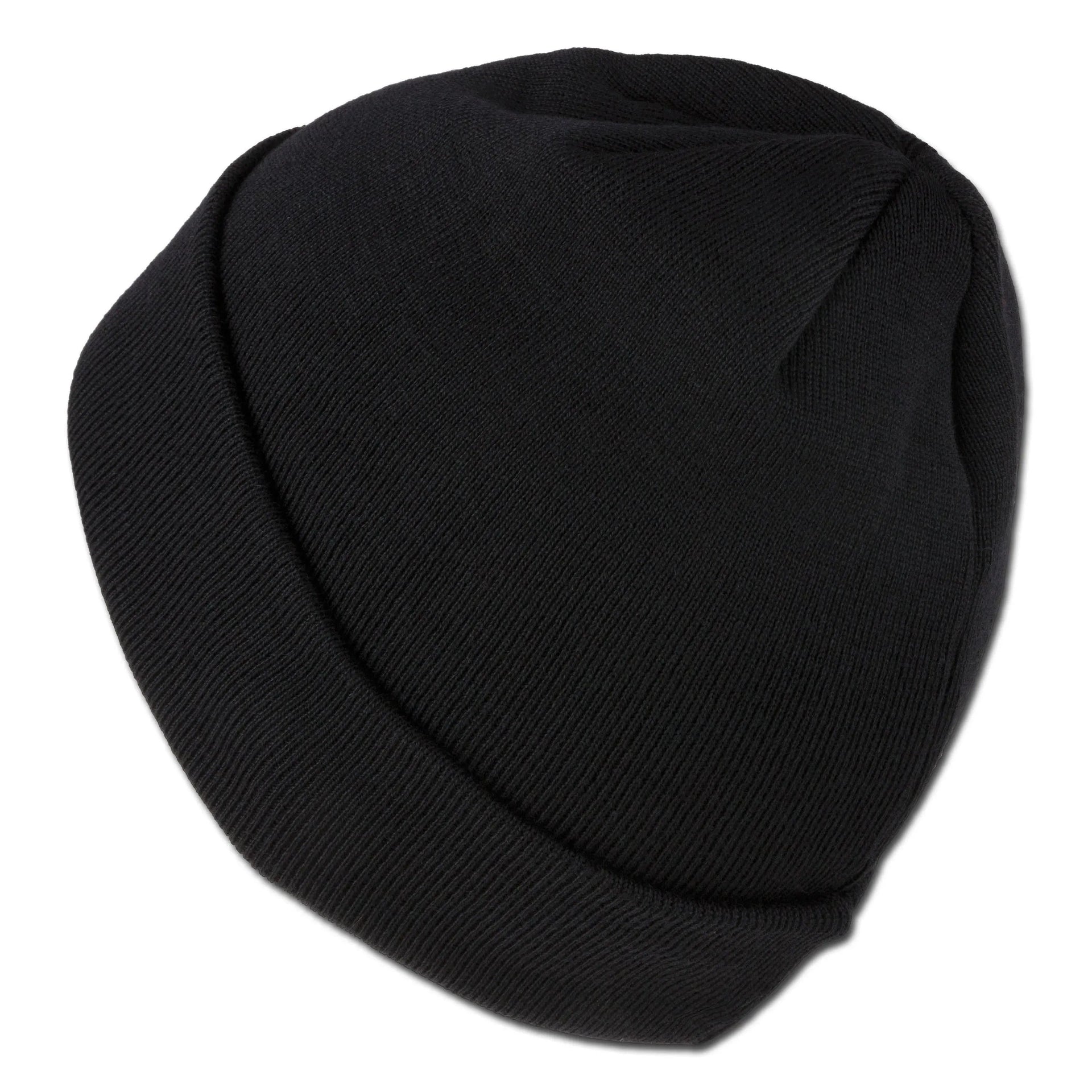 Rollstrickmütze schwarz