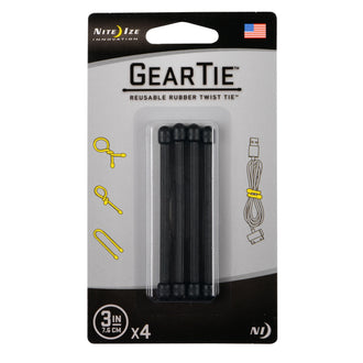 Gear Tie Original Gr.3 schwarz 4er Pack