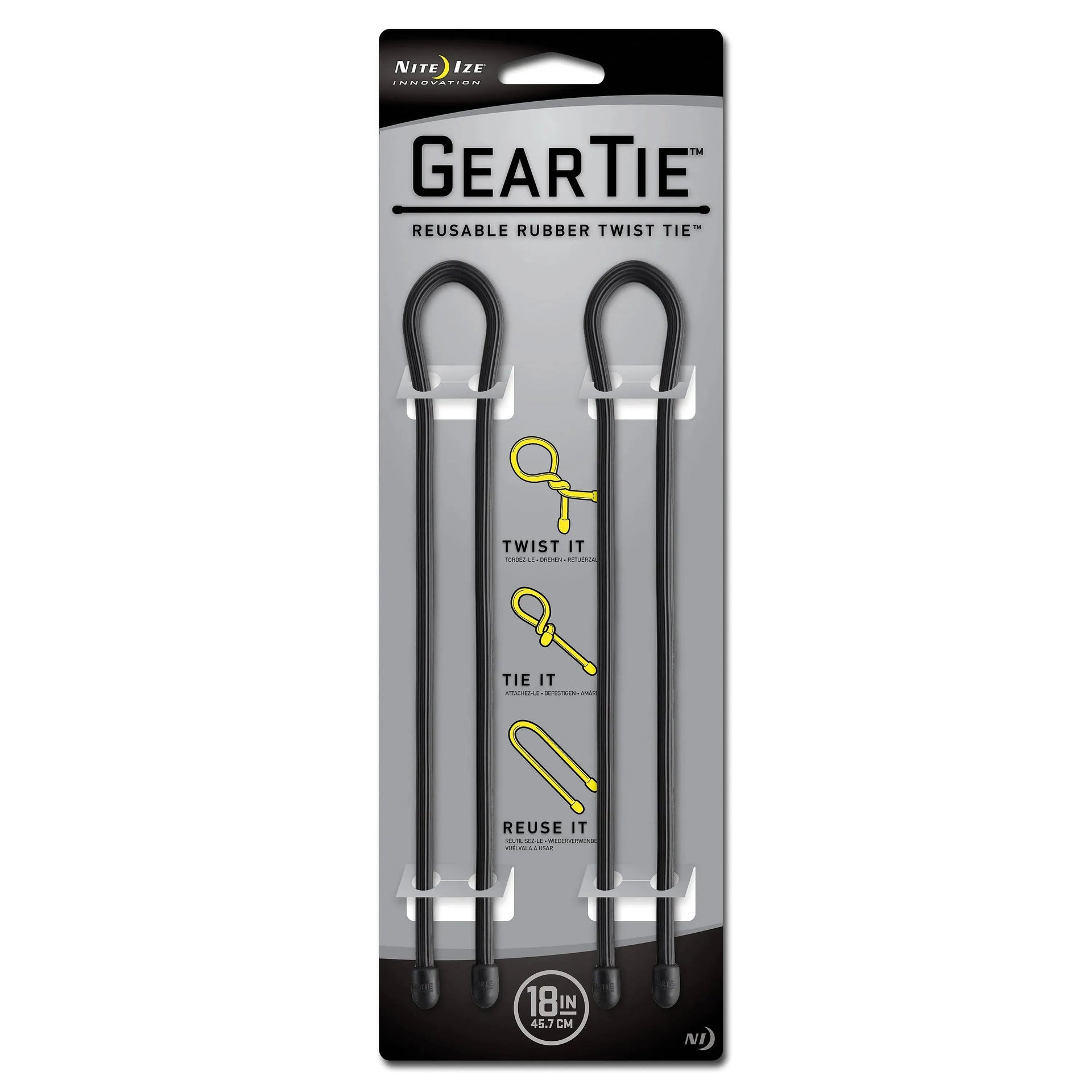 Nite Ize Nite Ize Gear Tie Original Gr.18 schwarz 2er Pack - ASMC