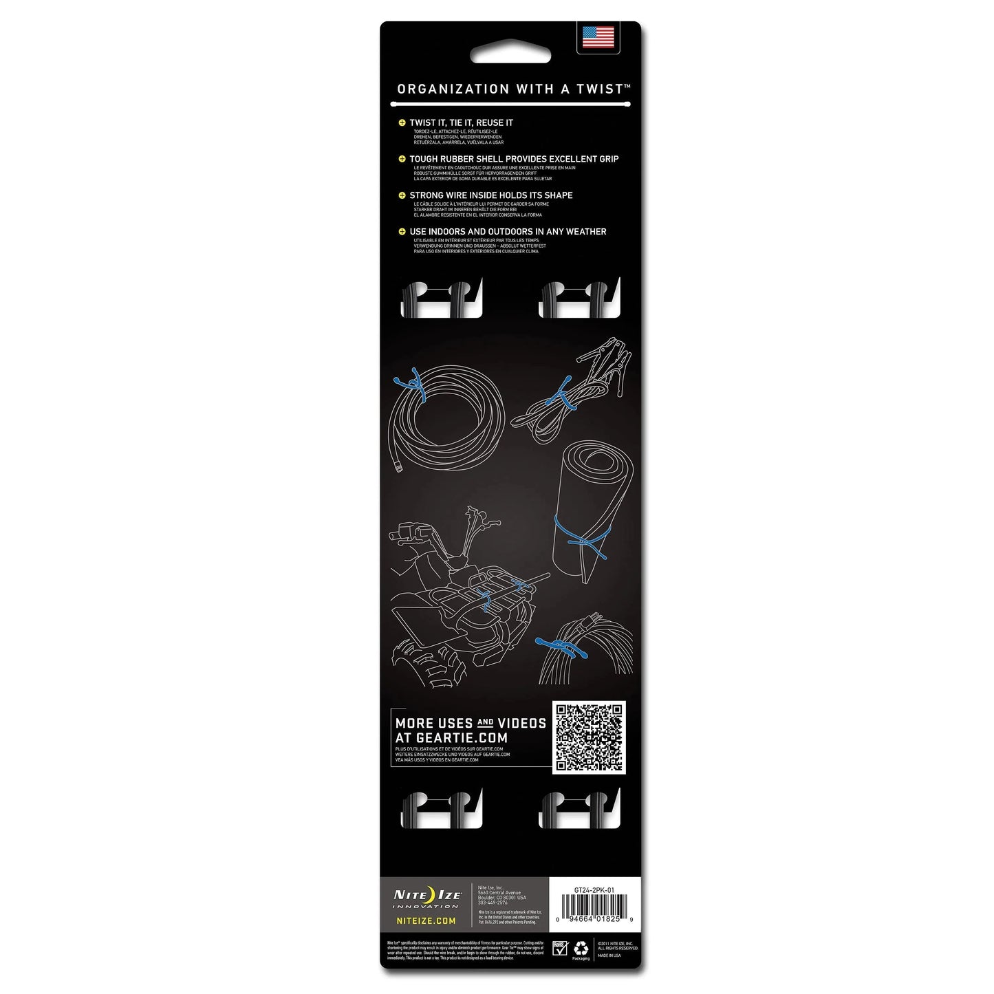 Gear Tie Original Gr.24 schwarz 2er Pack