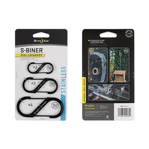 Nite Ize Karabiner S-Biner Gr.2/3/4 Edelstahl stainless 3er Pack - ASMC
