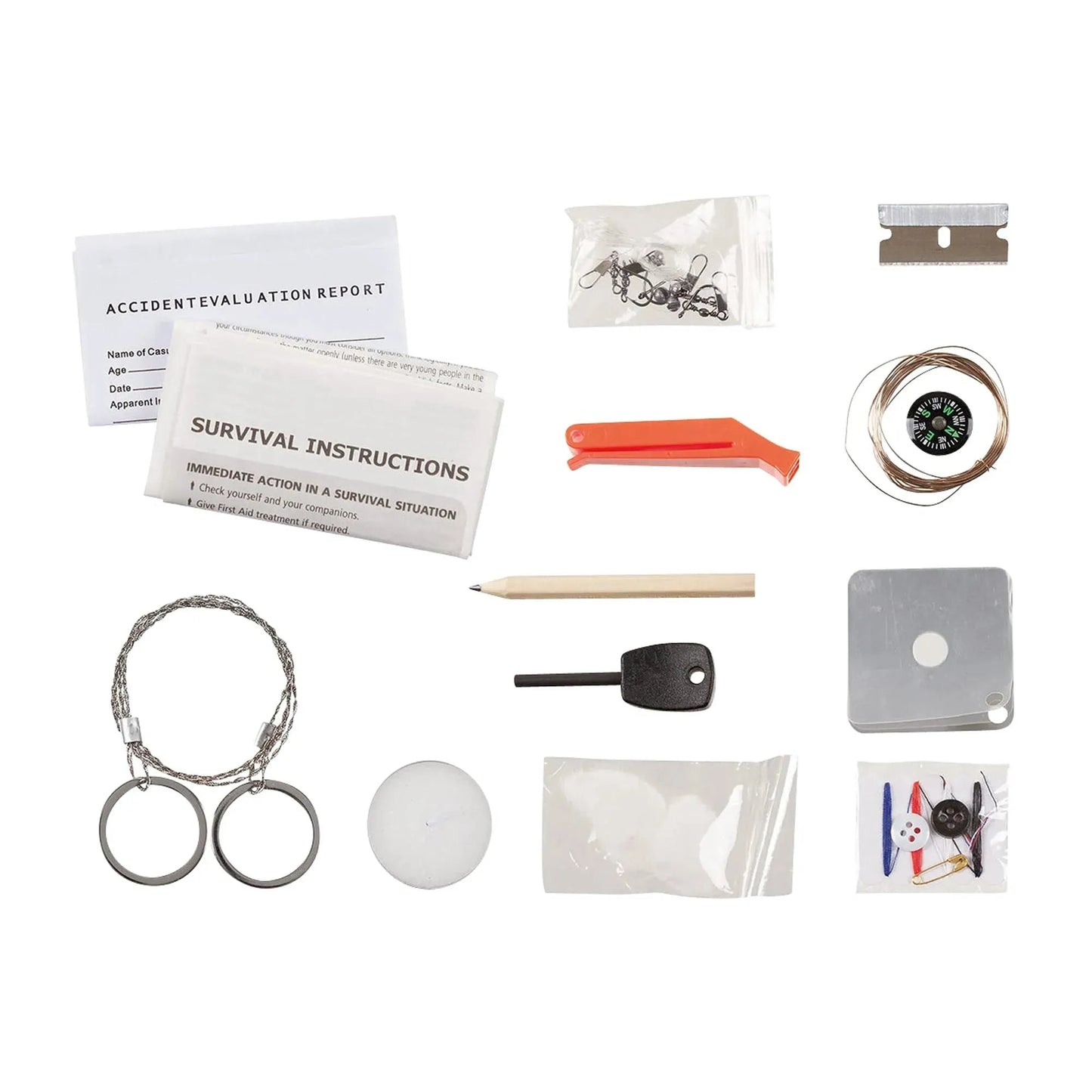 Survivalkit Überlebensset klein 22-teilig schwarz