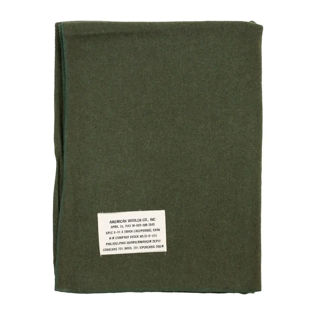 Wolldecke US Decke 215 x 160 cm oliv neuwertig