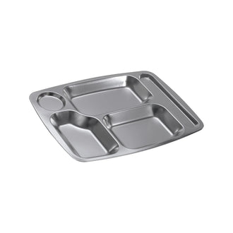 Kantinenplatte Edelstahl 5 Fächern