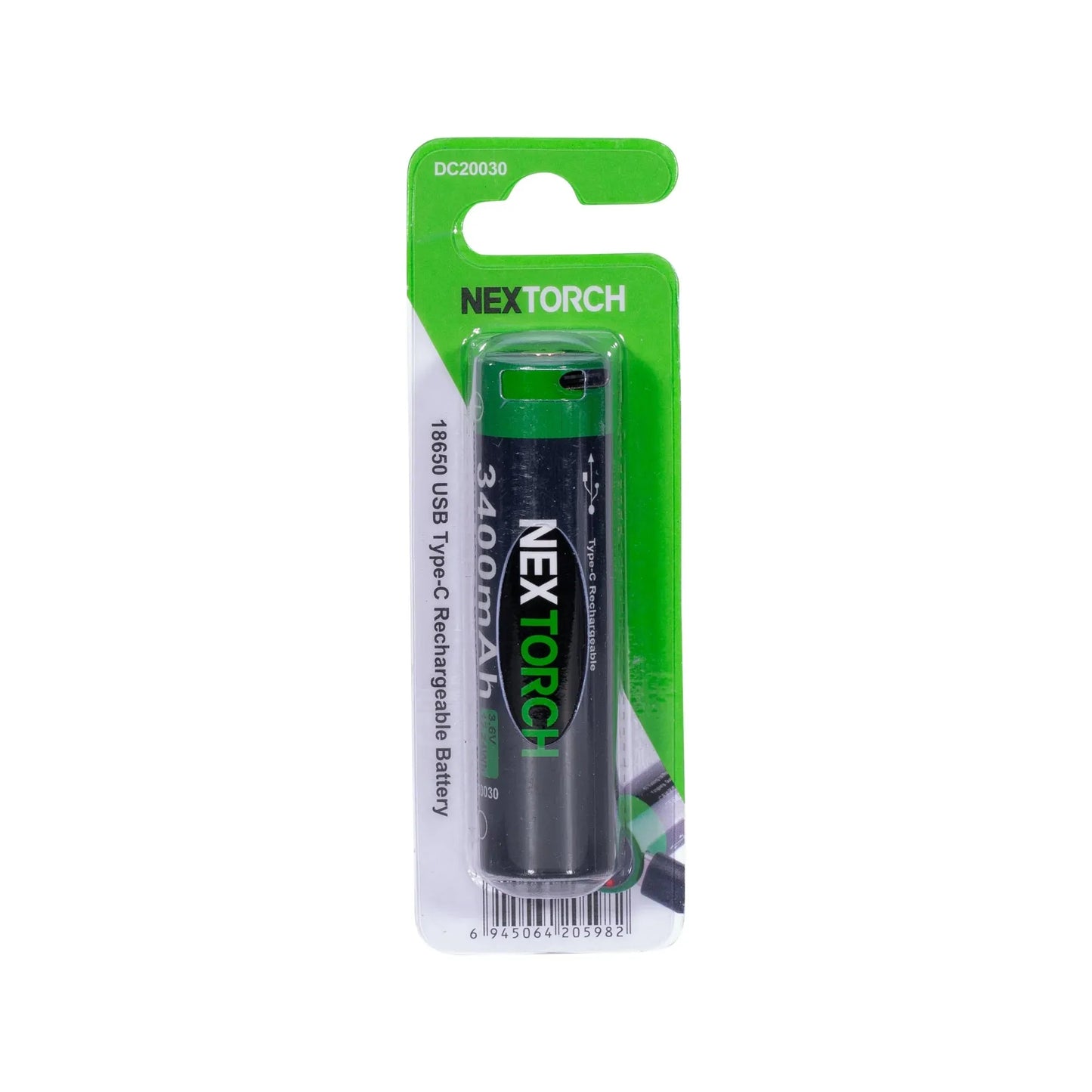 Nextorch Akku 18650 USB Li-Ion 3.6V 3.400 mAh - ASMC