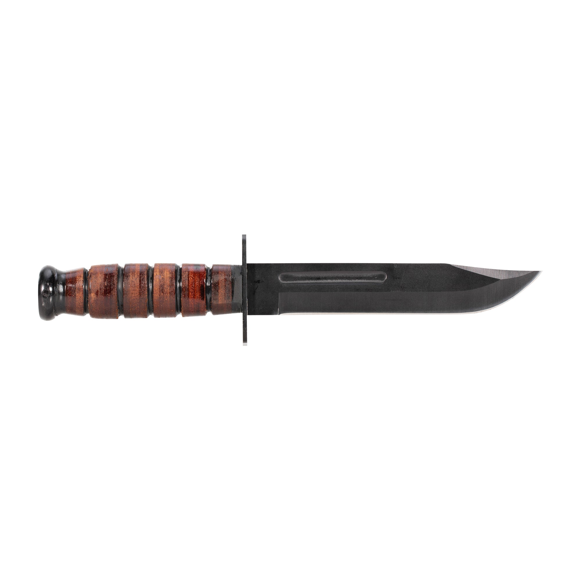 USMC Kampfmesser mit Ledergriff und Scheide braun schwarz