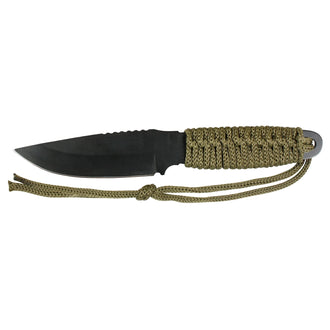 Messer Fallschirmleine mit Feuerstarter oliv