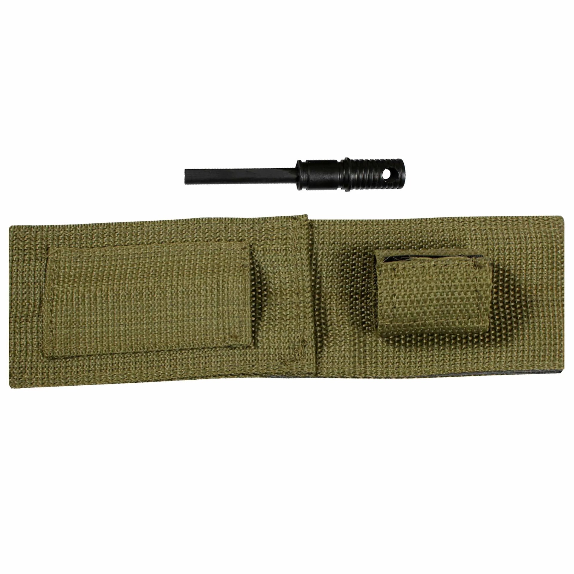 Messer Fallschirmleine mit Feuerstarter oliv