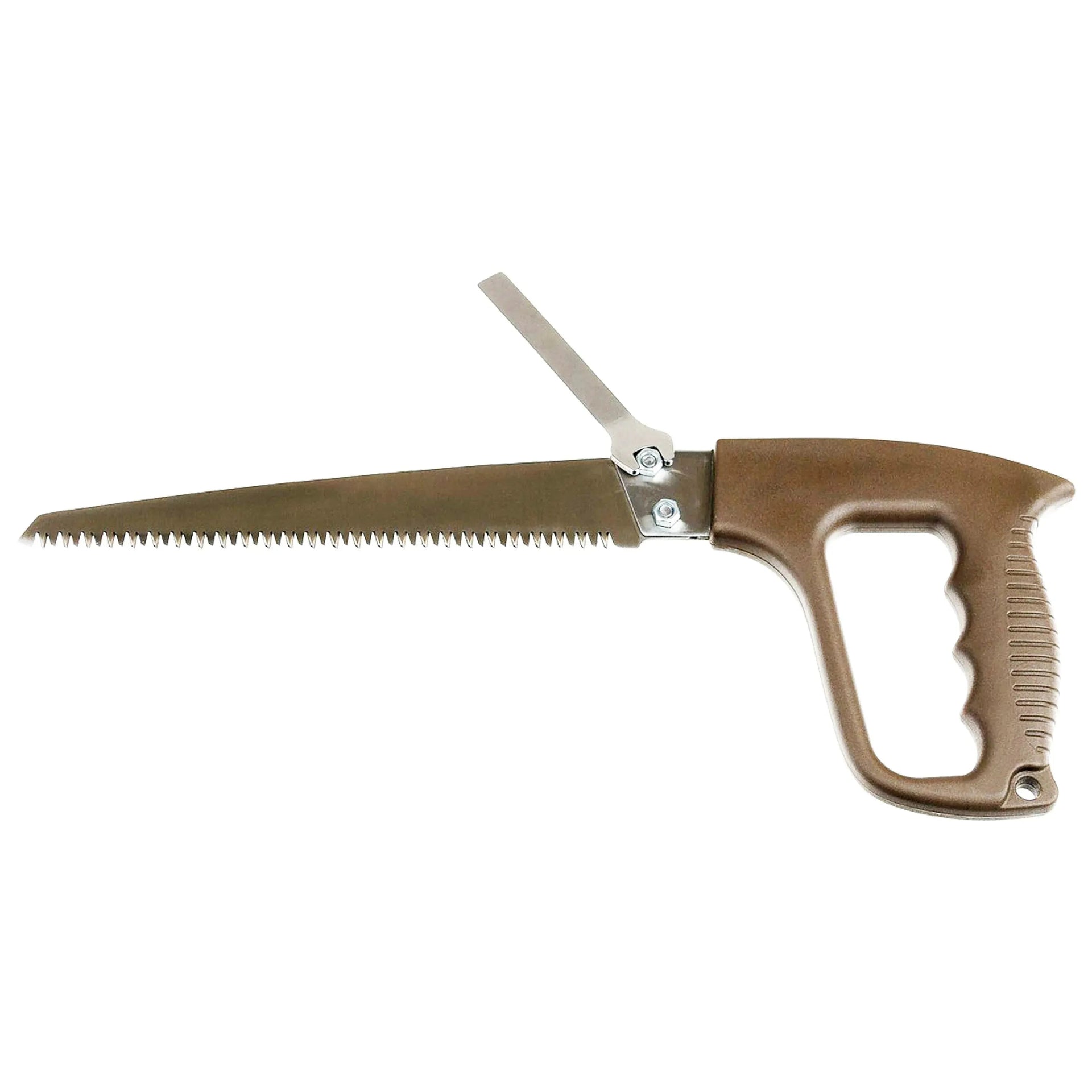 Handsäge mit Scheide und Gürtelclip braun