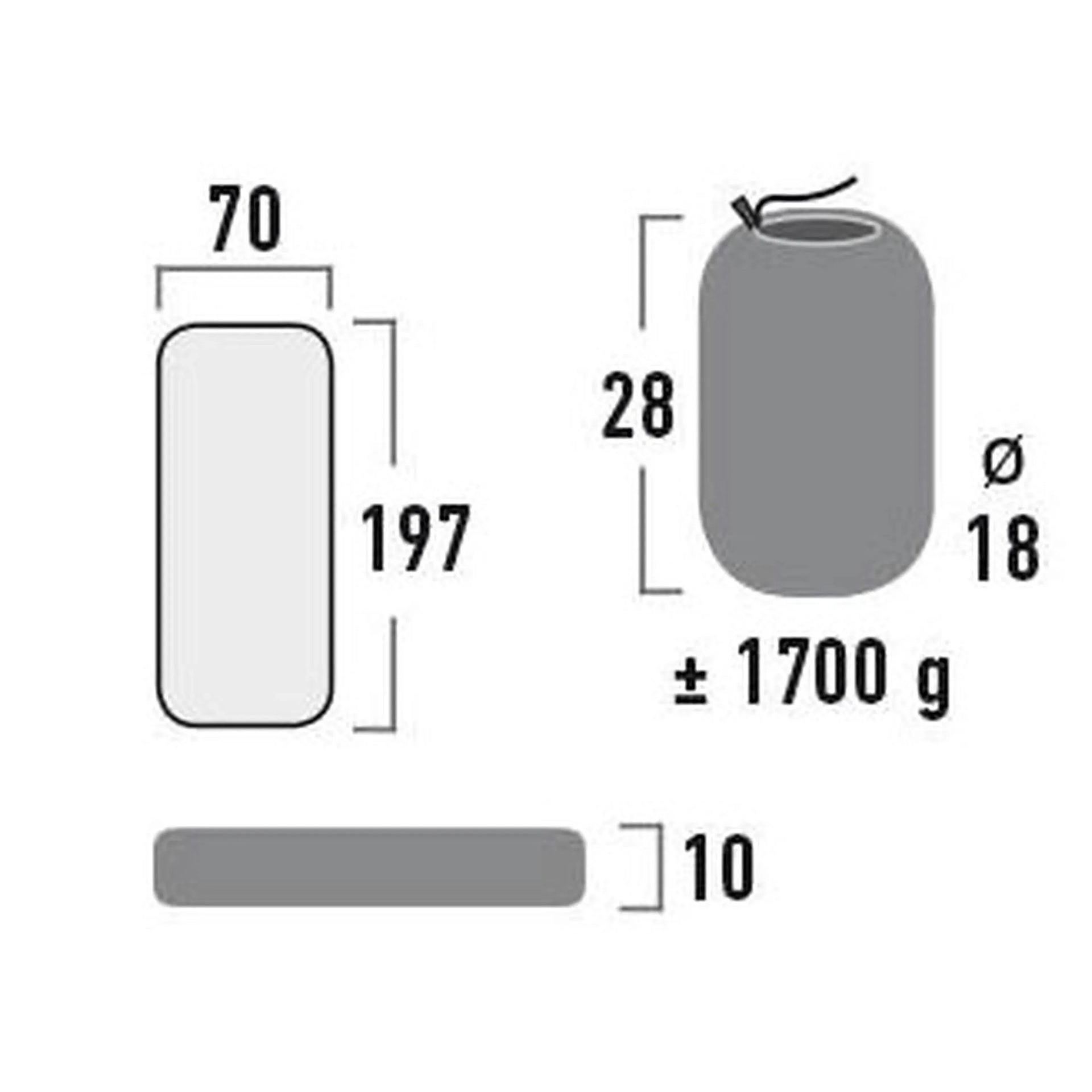 High Peak High Peak Leichtgewicht Komfort-Matratze Dayton XL dark grey - ASMC