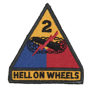 US Army US Textilabzeichen 2nd Armored Division Hell on Wheels - ASMC