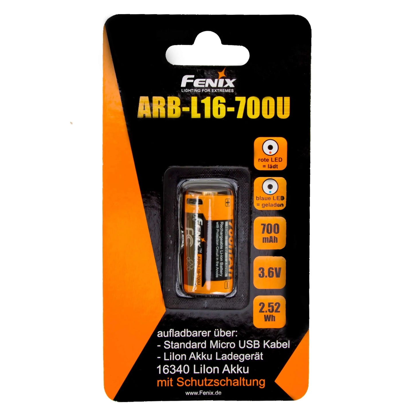 Fenix Li-Ionen Akku 16340 ARB-L16-70 - ASMC