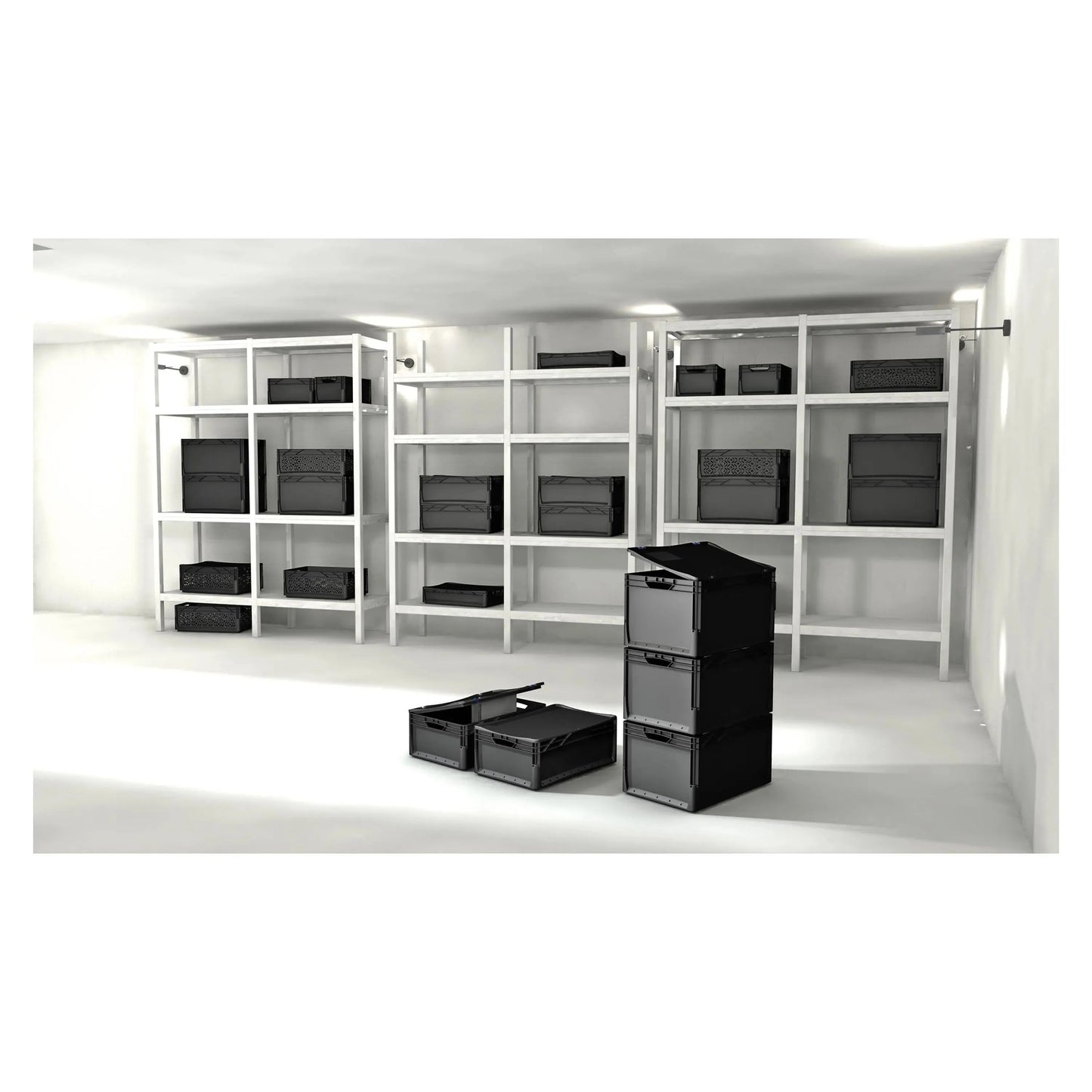 Euronormbox Vollwand 40 x 30 x 22 cm schwarz