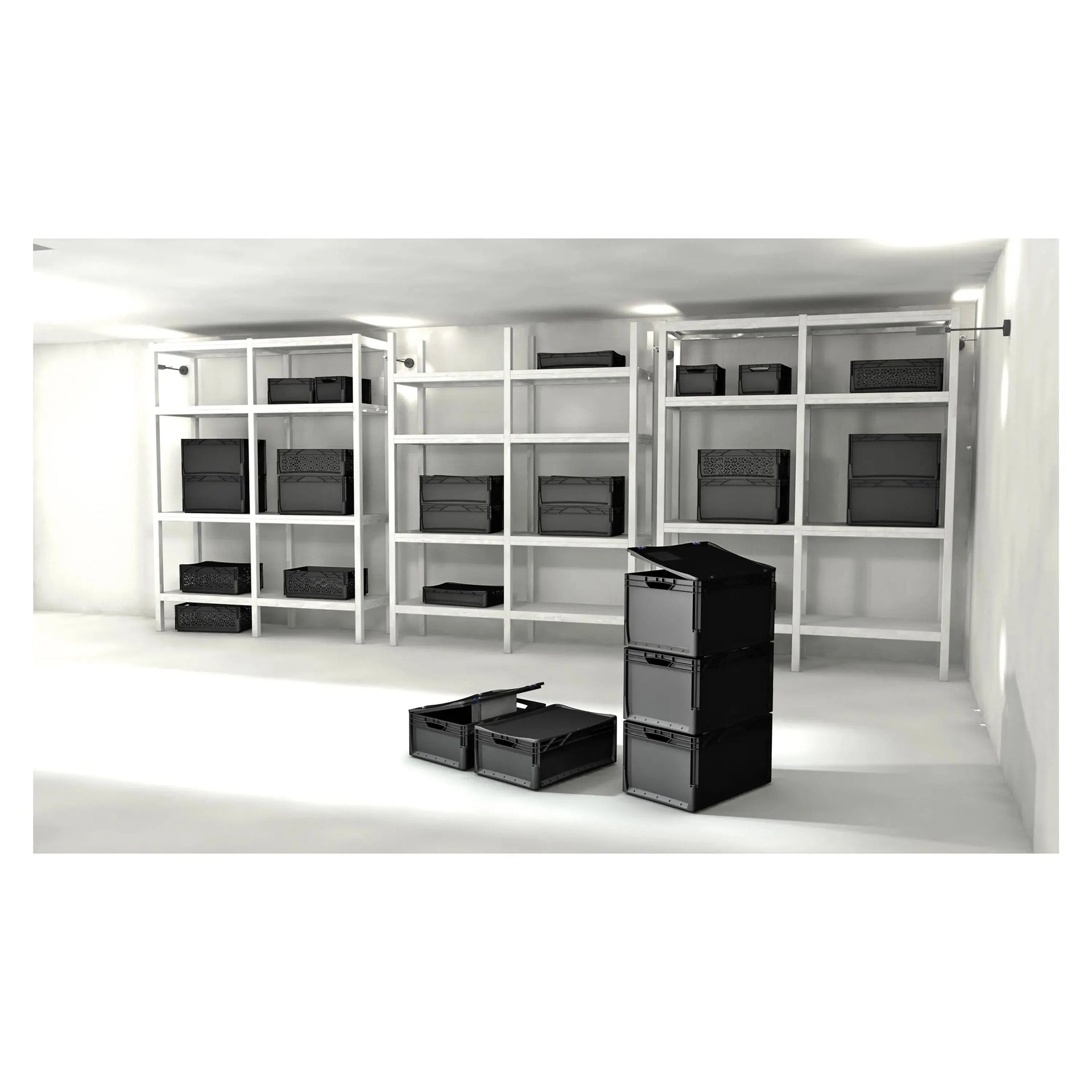 Euronormbox Vollwand 40 x 30 x 22 cm schwarz