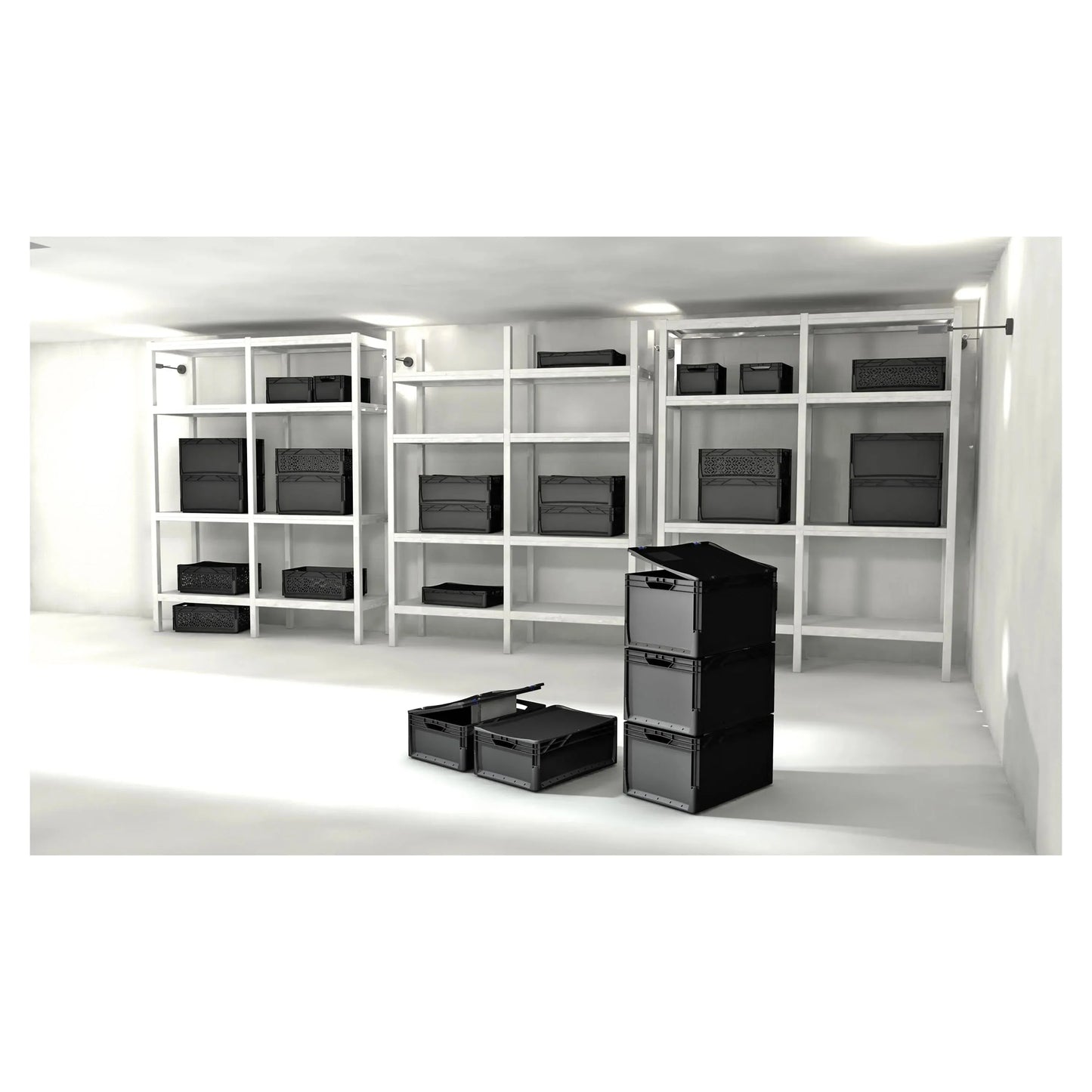 Surplus Systems Surplus Systems Euronormbox Vollwand 60 x 40 x 22 cm schwarz - ASMC