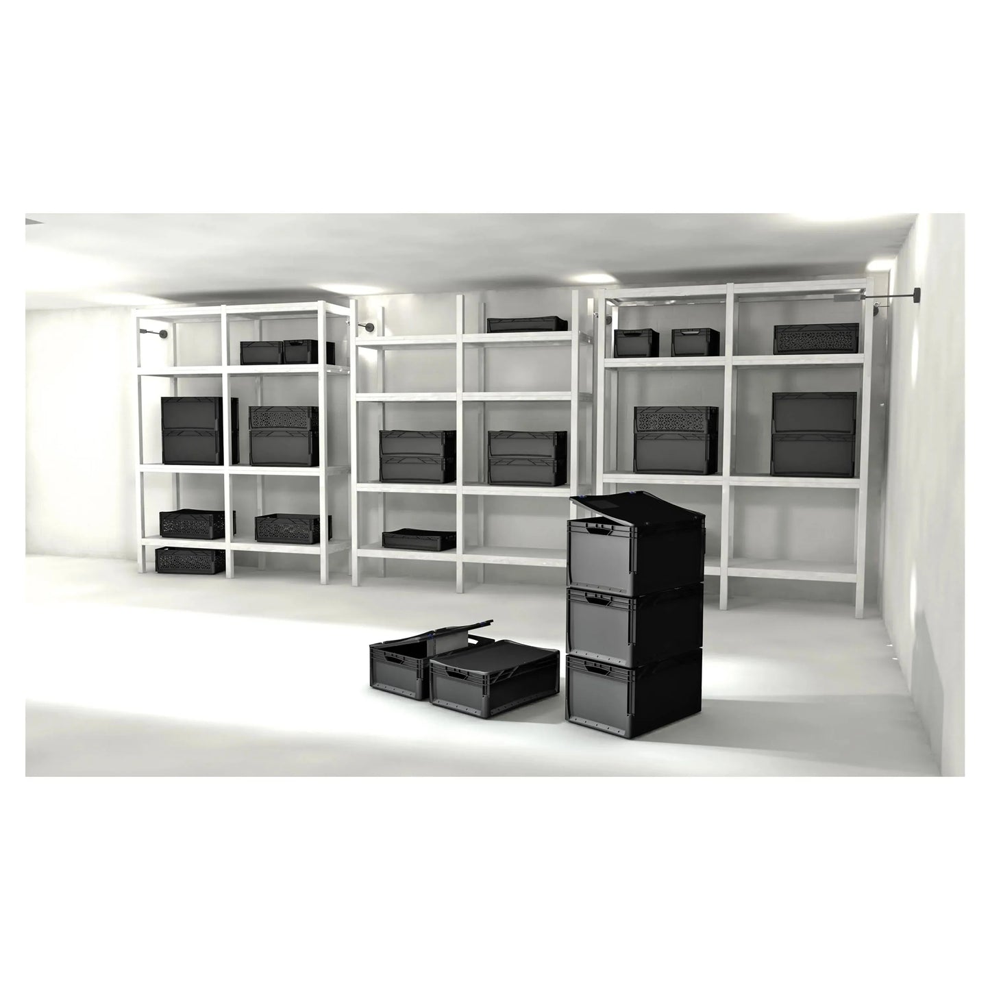 Surplus Systems Surplus Systems Euronormbox Vollwand 60 x 40 x 32 cm schwarz - ASMC