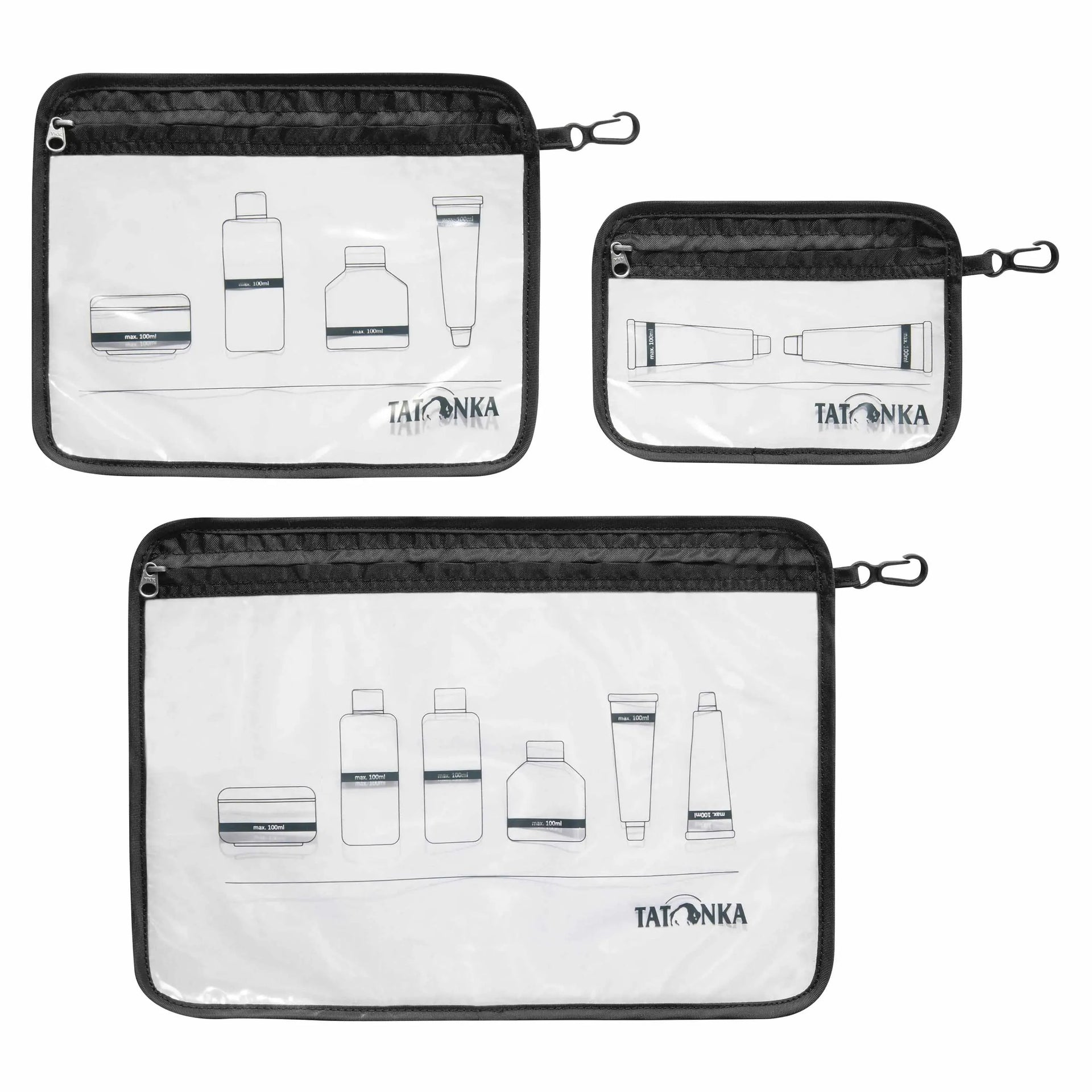 Taschen Zip Flight Bag Set schwarz