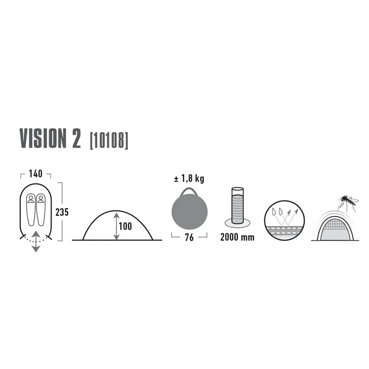 High Peak Popup Zelt Vision 2 - ASMC