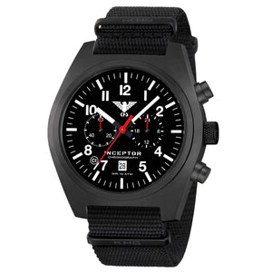 Uhr Inceptor Black Steel Chronograph Natoband